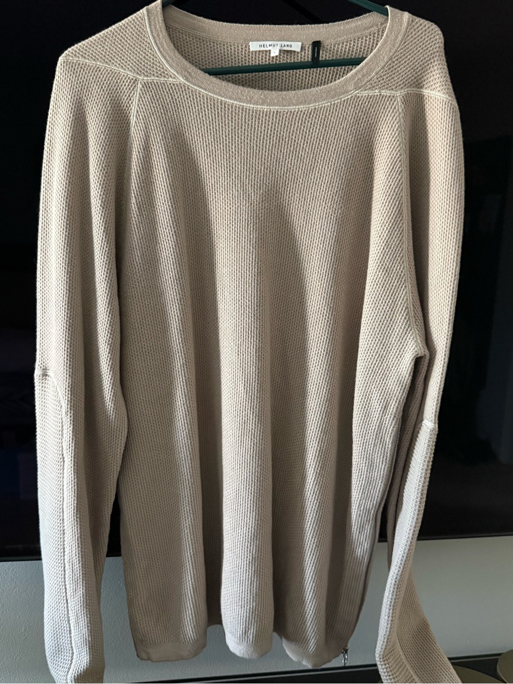 Helmut Lang Men's Crewneck Sweater in Taupe